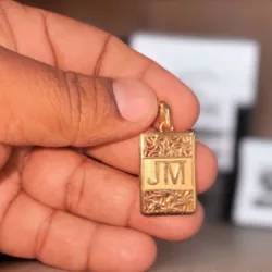 5 Gram Gold Custom Rectangle Pendent